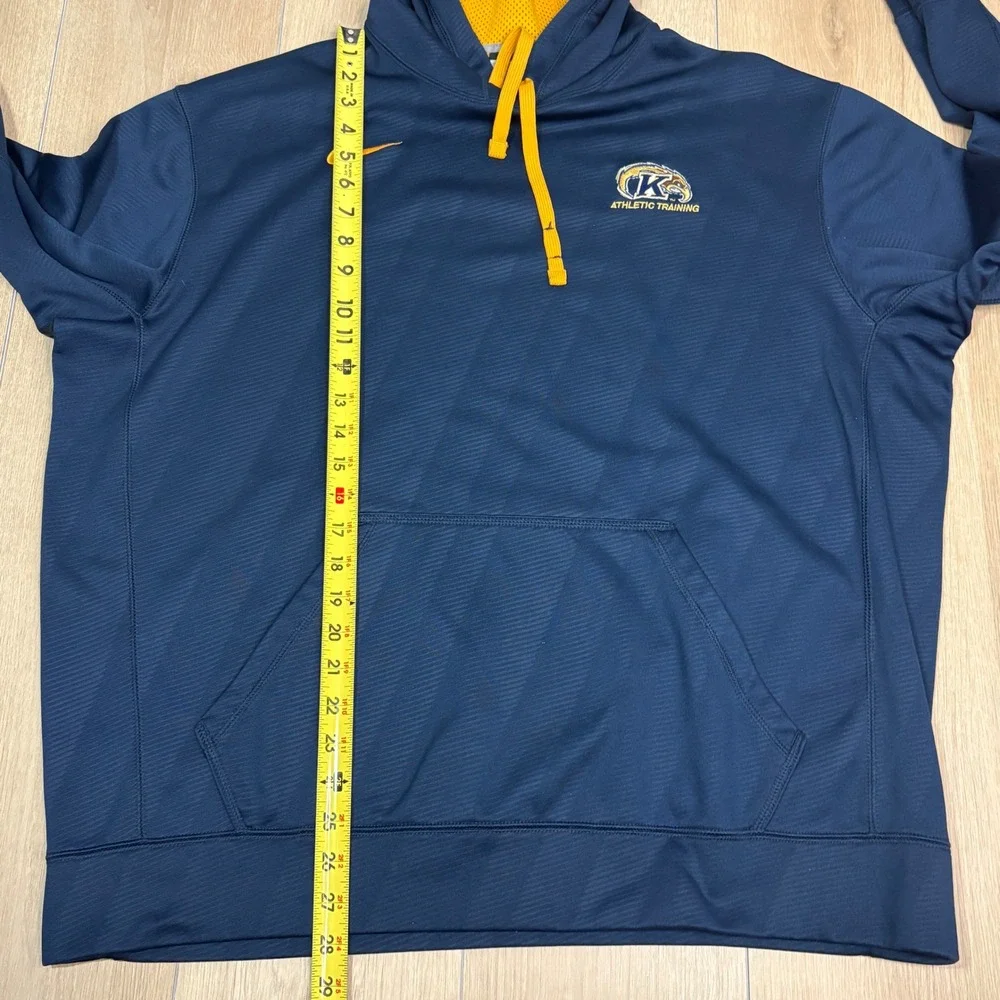Nike Kent State Athletic Training Hoodie XL Navy Blue Gold Therma-FIT Pullover